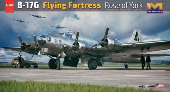 HK MODELS 01E044 B-17G FLYING FORTRESS ROSE OF YORK  LIMITED EDITION RESIN FIGURE INCLUDED 1/32 SCALE PLASTIC MODEL KIT BOMBER