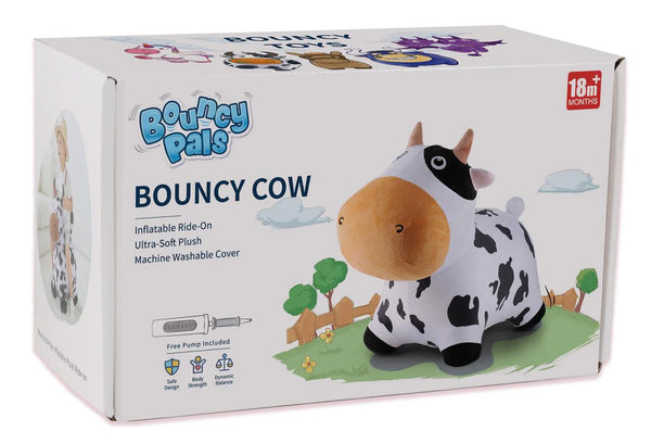 BOUNCY PALS ULTRA SOFT PLUSH RIDE ON - BOUNCY COW