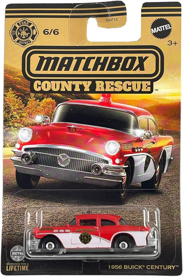 MATCHBOX COUNTY RESCUE  1956 BUICK CENTURY 6/6 LONG CARD