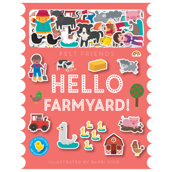 REALLY DECENT BOOKS FELT FRIENDS HELLO FARMYARD WITH 20 FUZZY FELTS AND 5 PLAY SCENES