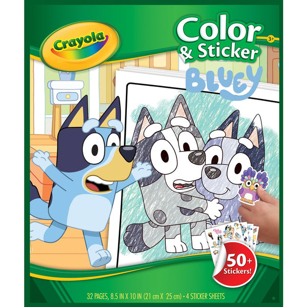 CRAYOLA COLOUR AND STICKER BOOK - BLUEY 32PG