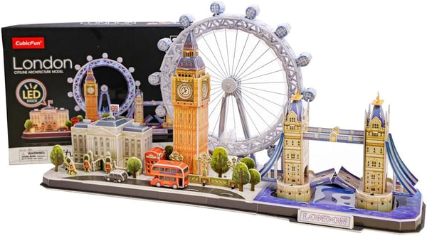 CUBICFUN CITYLINE L532H CITYLINE ARCHITECTURE MODEL LONDON 3D PUZZLE WITH LED LIGHTING 183 PIECES