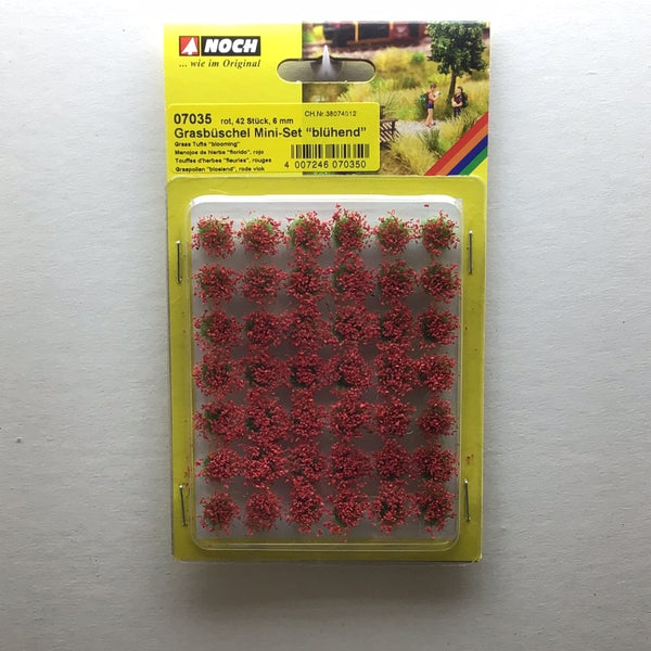 NOCH 07035 BLOOMING RED GRASS TUFTS 6MM 42 PACK