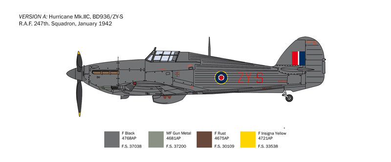 ITALERI 2828 RAF HURRICANE MK.IIC NEW DECALS 1/48 SCALE PLASTIC MODEL KIT FIGHTER