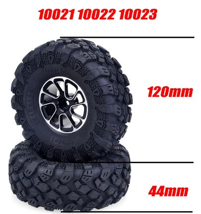 ZD RACING 10021 PIRATES 1.9 INCH 1/10 SCALE CRAWLER WHEELS AND TIRES BLACK 1 PAIR OF TYRES