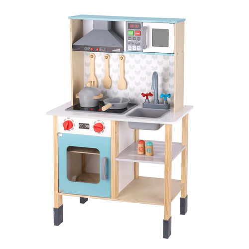 TOOKY TOY TJ250 WOODEN PLAY KITCHEN 10 PCE PLAYSET