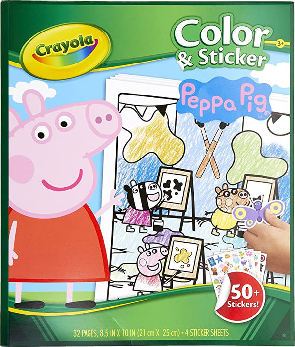 CRAYOLA COLOUR AND STICKER BOOK - PEPPA PIG 32PG