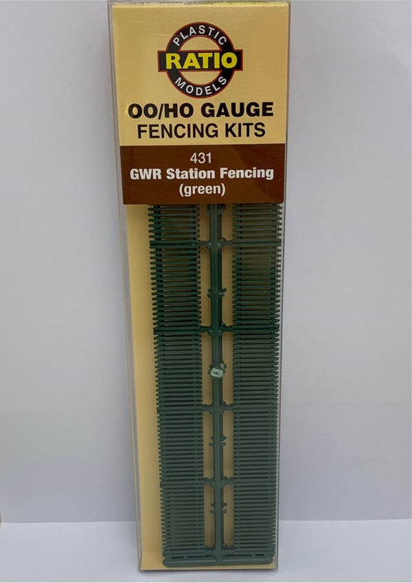PECO 431 GWR STATION FENCING IN GREEN OO/HO GAUGE FENCING KITS