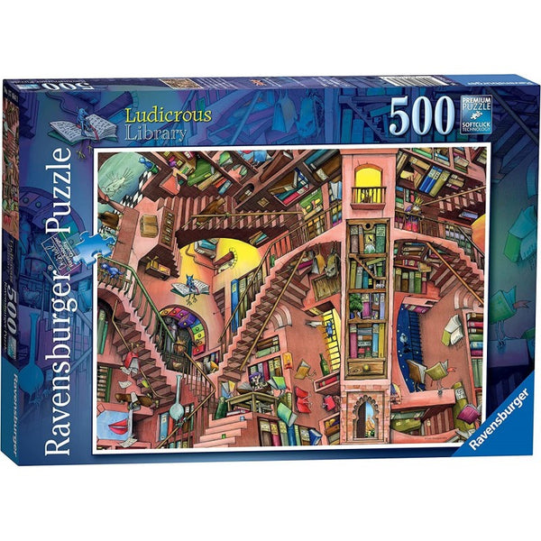 RAVENSBURGER 174843 LUDICROUS LIBRARY 500PC JIGSAW PUZZLE