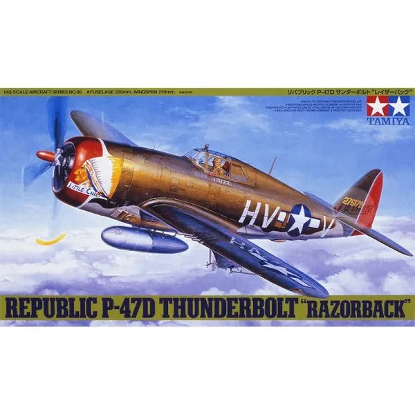TAMIYA 61086 P-47D THUNDERBOLT 'RAZORBACK' 1/48 SCALE PLASTIC MODEL KIT