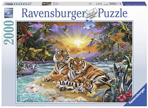 RAVENSBURGER 166244 TIGERS AT SUNSET 2000PC JIGSAW PUZZLE