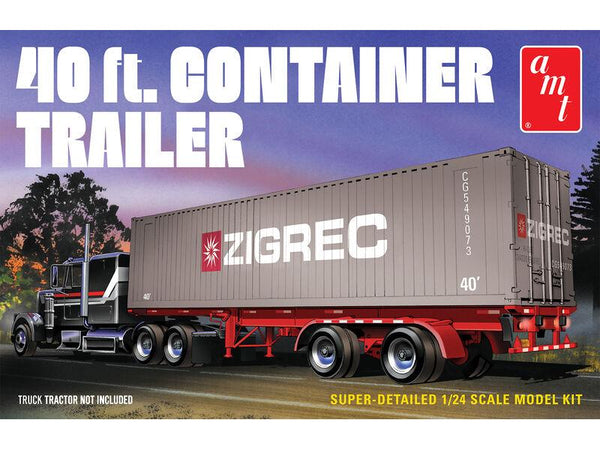 AMT 1196 40 FOOT SEMI CONTAINER TRAILER 1/24 SCALE PLASTIC MODEL KIT