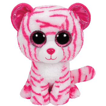 TY BEANIE BOOS ASIA PINK AND WHITE TIGER REGULAR