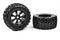 TEAM CORALLY C-00180-378 - OFF ROAD 1/8 MONSTER TRUCK TIRES/TYRES - GRIPPER - GLUED ON BLACK RIMS - 1 PAIR