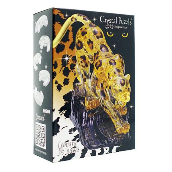 CRYSTAL PUZZLE 90269 LEOPARD 39PC 3D JIGSAW PUZZLE WITH STICKERS