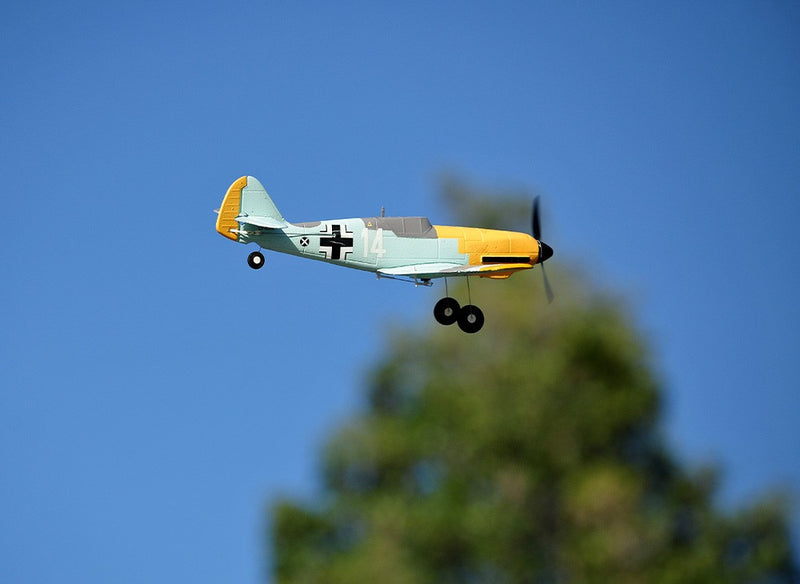 TOP RC TOP096B MINI BF-109 MODE 2 450MM WINGSPAN SCALE WARBIRD READY TO FLY WITH BATTERY AND TRANSMITTER 6-AXIS GYRO ONE-KEY AEROBATICS DURABLE EPP REMOTE CONTROL PLANE