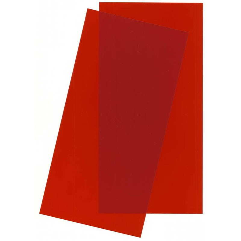 EVERGREEN SCALE MODELS 9901 RED TRANSPARENT SHEET .010X6X12 SHEET STYRENE 2 SHEETS
