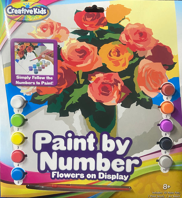 CREATIVE KIDS PAINT BY NUMBER FLOWERS ON DISPLAY