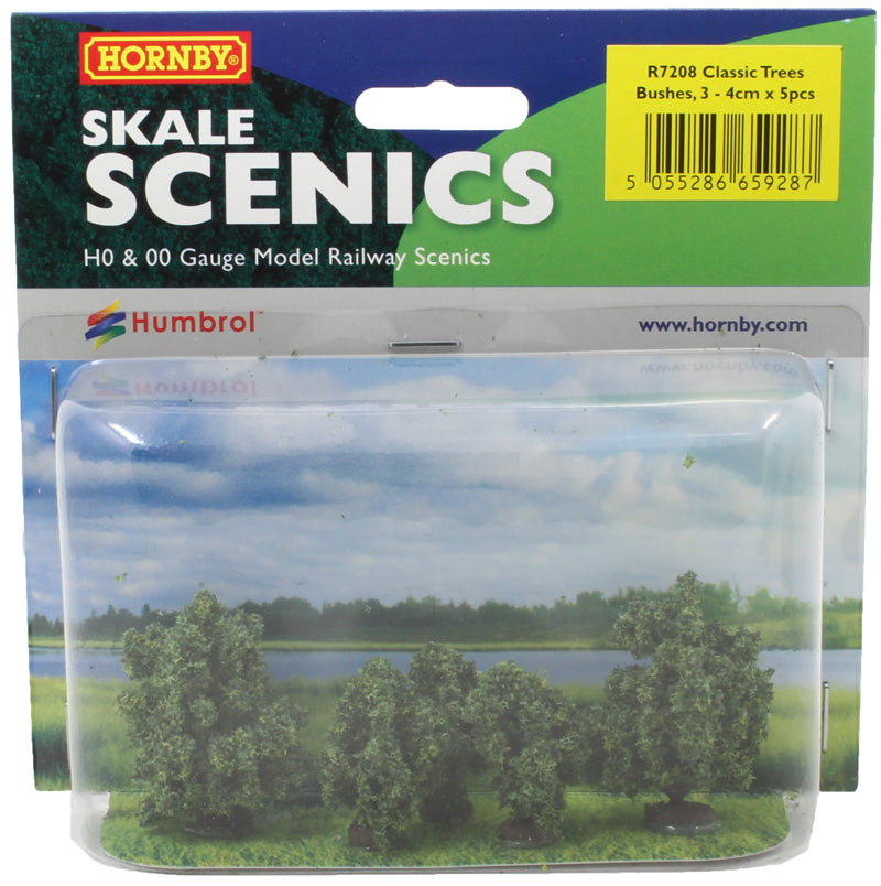 HORNBY R7208 CLASSIC TREES, BUSHES 3- 4CM X 5PCS