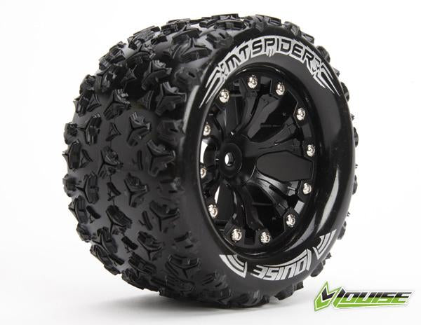 LOUISE L-T3203B MT SPIDER 2.8 INCH TRUCK TYRE MOUNTED ON BLACK RIMS 0 INCH OFFSET SPORT BLACK