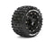 LOUISE L-T3202B MT PIONEER 2.8INCH BLACK TYRE 0INCH OFFSET HEX 12MM TO FIT REAR 2WD RUSTLER / STAMPEDE / MONSTER JAM