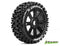 LOUISE L-T3271B B-UPHILL 1/8TH BUGGY TYRE MOUNTED ON BLACK SPOKE RIMS 17MM HEX