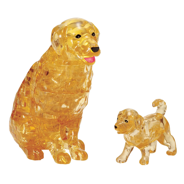 CRYSTAL PUZZLE 90218 GOLDEN RETRIEVER AND PUPPY 44PC 3D JIGSAW PUZZLE