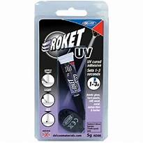 DELUXE MATERIALS AD88 ROKET UV CURED ADHESIVE 1-3 SECONDS 5 GRAMS