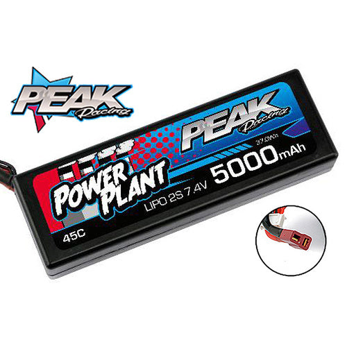 PEAK RACING POWER PLANT LIPO BATTERY 7.4V 2S 5000 MAH 45C DEANS PLUG IN STORE PICK UP ONLY