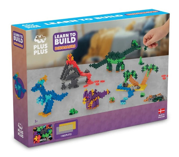 PLUS PLUS LEARN TO BUILD DINOSAURS 600PC WITH BASEPLATES CREATIVE CONSTRUCTION BLOCKS