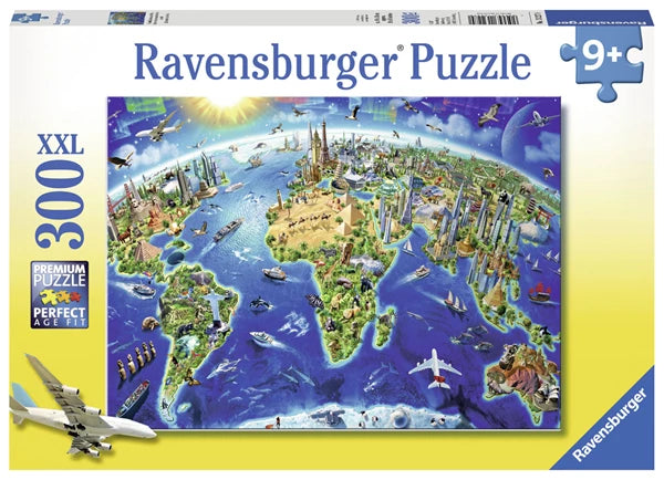 RAVENSBURGER 132270 WORLD LANDMARKS MAP 300XXL PC JIGSAW PUZZLE