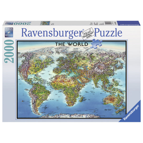 RAVENSBURGER 166831 WORLD MAP 2000PC JIGSAW PUZZLE