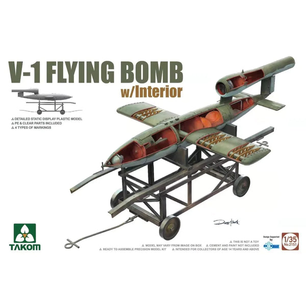 TAKOM 2151 V-1 FLYING BOMB WITH INTERIOR 1/35 SCALE AIRCRAFT PLASTIC MODEL KIT