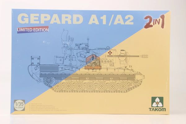 TAKOM 2044X BUNDESWEHR FLACKPANZER1 GEPARD SPAAG A1/A2 2 IN 1 LIMITED EDITION 1/35 SCALE TANK PLASTIC MODEL KIT