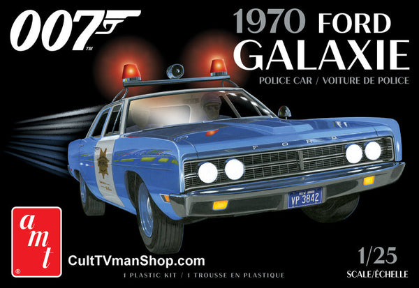 AMT 1172/12 1970 FORD GALAXIE POLICE CAR JAMES BOND 1/25 SCALE PLASTIC MODEL KIT