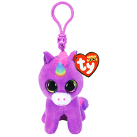 TY BEANIE BOOS ROSETTE PURPLE UNICORN CLIP