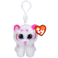 TY BEANIE BOOS TABOR PINK AND WHITE TIGER CLIP