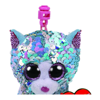 TY BEANIE BOOS FLIPPABLES WHIMSY  BLUE CAT CLIP