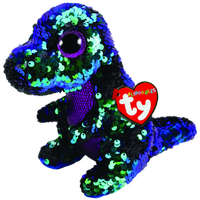 TY BEANIE BOOS FLIPPABLES CRUNCH GREEN AND BLUE DRAGON REGULAR