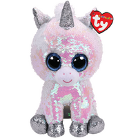 TY BEANIE BOOS FLIPPABLES DIAMOND WHITE UNICORN REGULAR