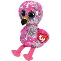 TY BEANIE BOOS FLIPPABLES PINKY PINK FLAMINGO REGULAR