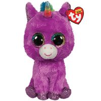 TY BEANIE BOOS ROSETTE PURPLE UNICORN REGULAR