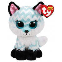 TY BEANIE BOOS ATLAS FOX AQUA CHEVRON REGULAR