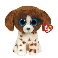 TY BEANIE BOOS MUDDLES DOG BROWN/WHITE MEDIUM