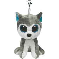 TY BEANIE BOOS SLUSH GREY HUSKY CLIP