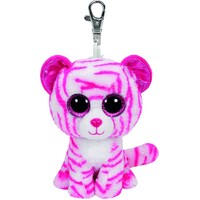 TY BEANIE BOOS ASIA WHITE AND PINK TIGER CLIP