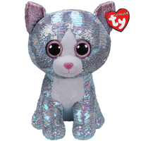 TY BEANIE BOOS  FLIPPABLES WHIMSY BLUE CAT REGULAR