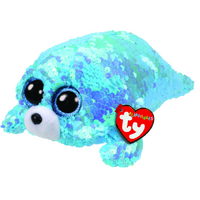 TY BEANIE BOOS FLIPPABLES WAVES BLUE SEAL REGULAR