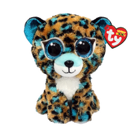 TY BEANIE BOOS COBALT BLUE LEOPARD REGULAR PLUSH