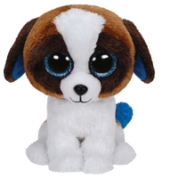 TY BEANIE BOOS DUKE BROWN AND WHITE DOG MEDIUM